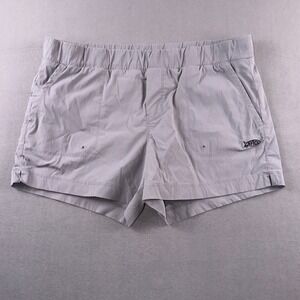 AFTCO Womens Fishing Shorts Gray Ripstop Elastic Waist Performance 3 Inch Inseam